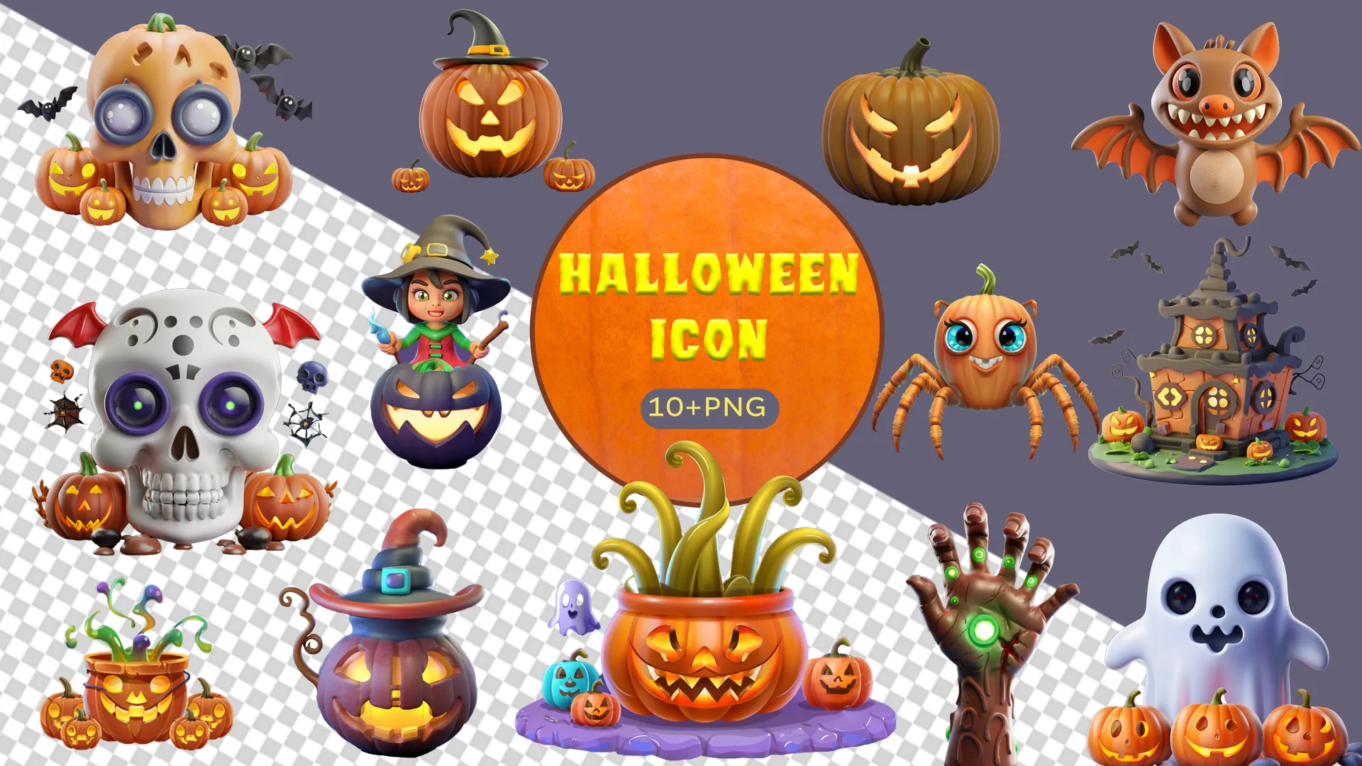 Spooky Celebrations 3D Pack for Halloween Graphics image